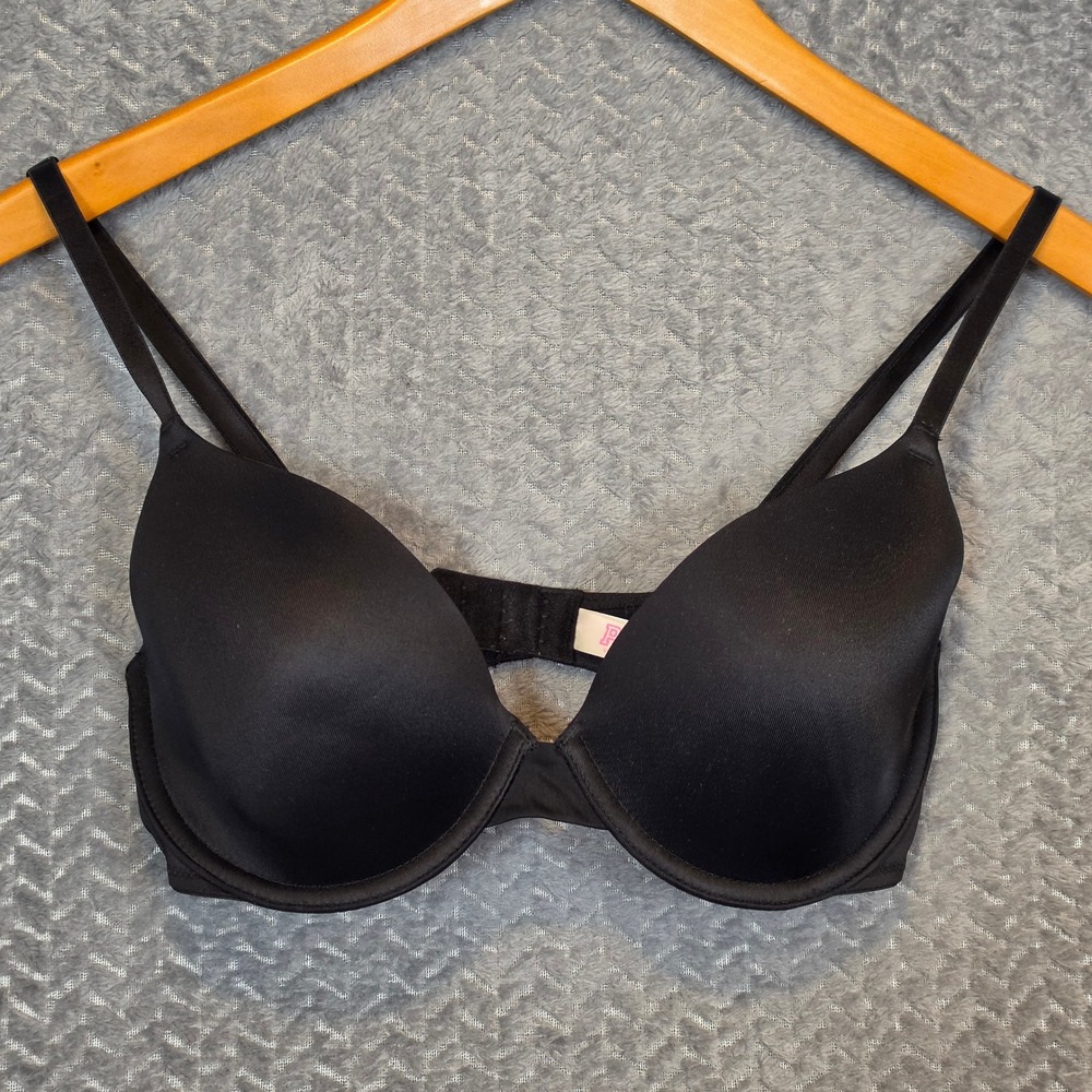 Victoria's Secret PINK Wear Everywhere T-Shirt Bra Black 32D Lightly Lined
